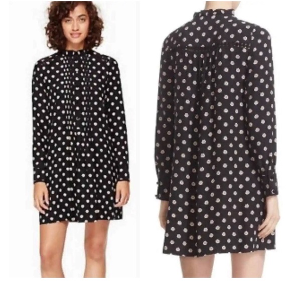 Kate Spade New York Silk Ditzy Swing Dress Black - Picture 1 of 11